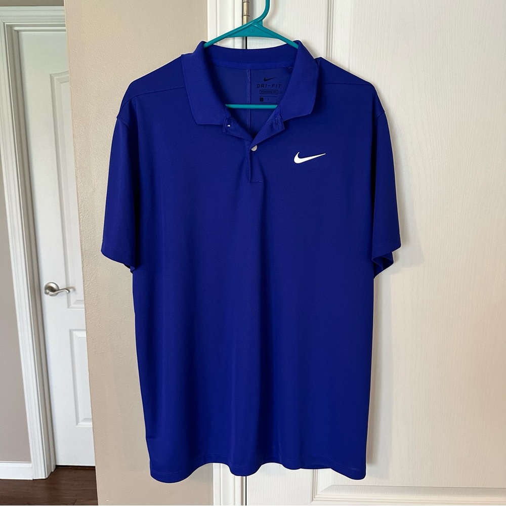 Blue Nike Dri-Fit Polo - Large